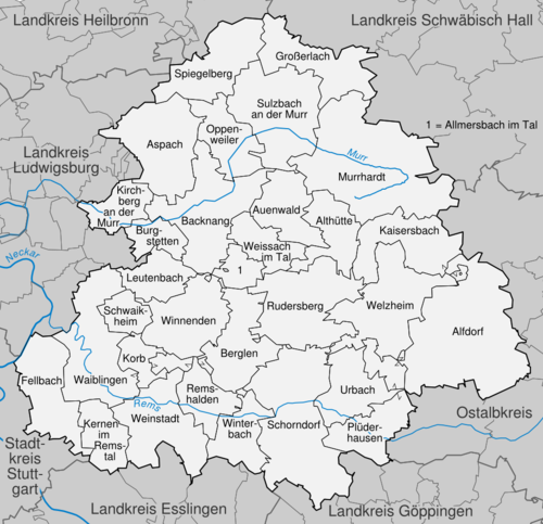 Karte Rems-Murr-Kreis